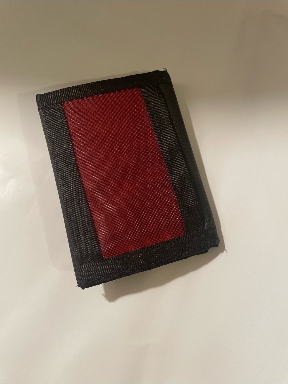 Kids Red and Black Nylon Tri-Fold Wallet
